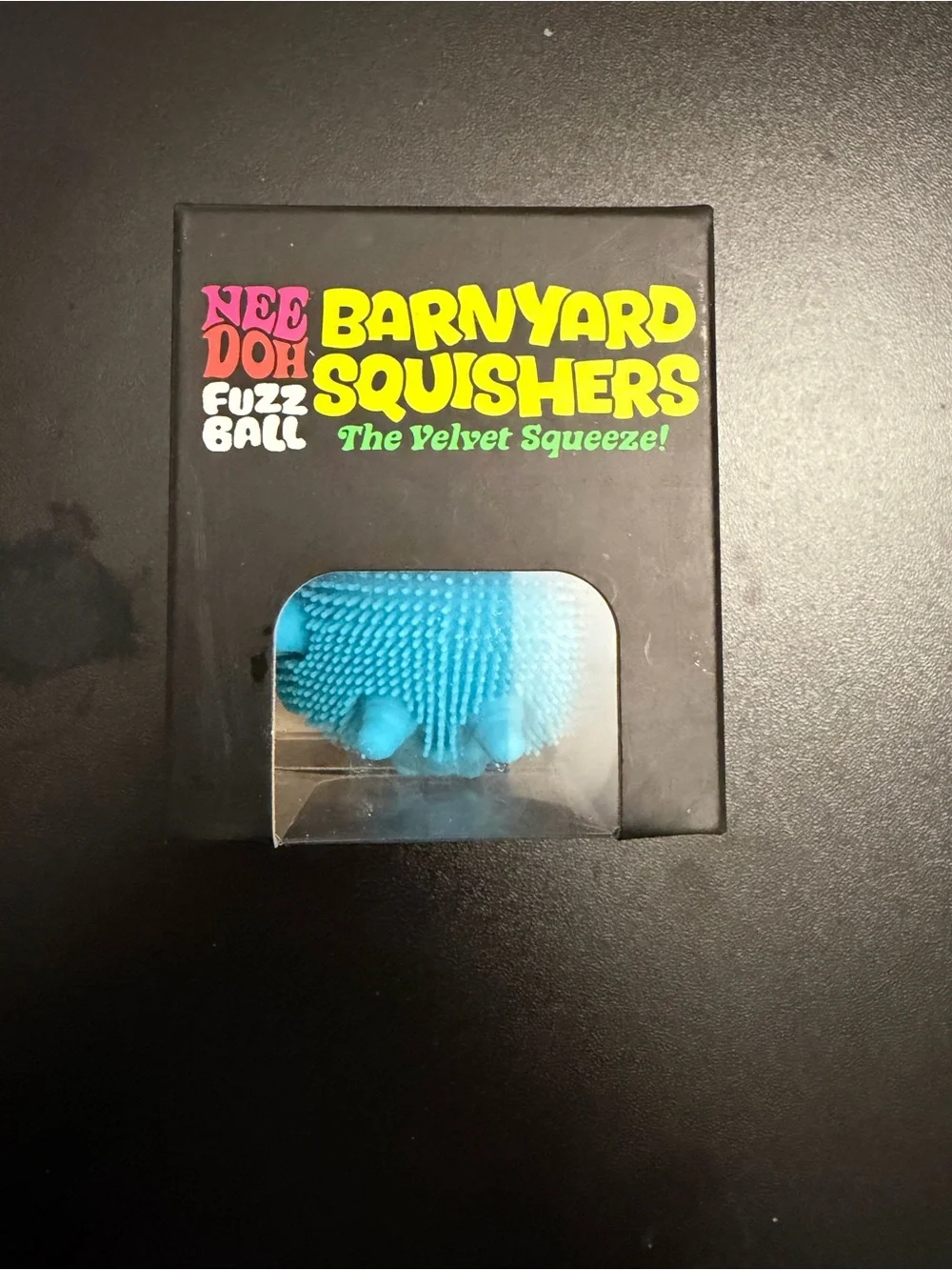 NEE DOH Barnyard Squishers Blue Fuzz Ball Toy